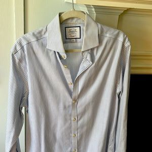 Charles Tyrwhitt 16/33 Non-Iron Extra Slim Stripped Dress shrit